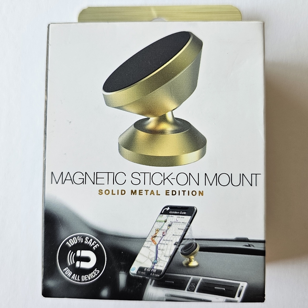 Magnetic Stick-On Phone Mount: Solid Metal Edition - YELLOW GOLD - Picture 2 of 4